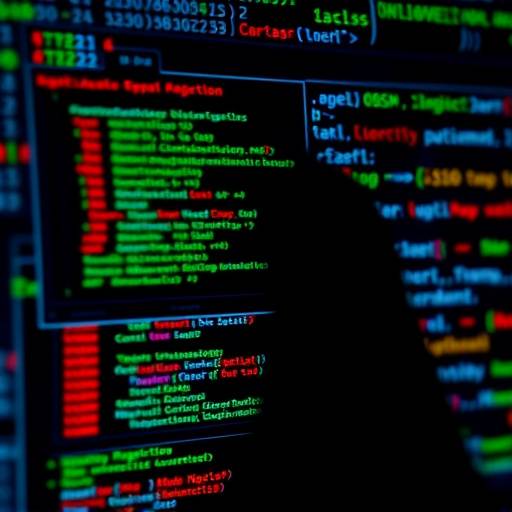 Visual representation of a web application being scanned for security flaws, showing common vulnerabilities like SQL injection and XSS